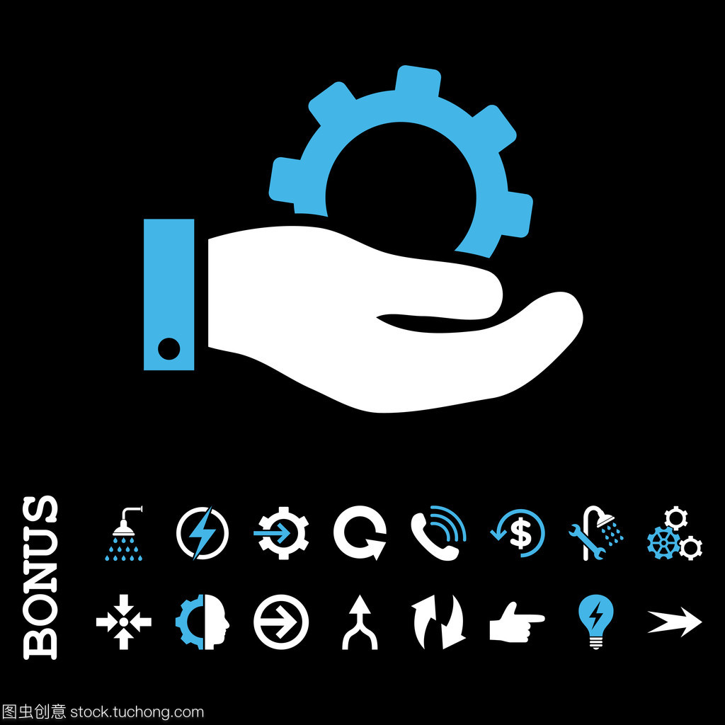 服務單位矢量圖標與獎金品牌管理